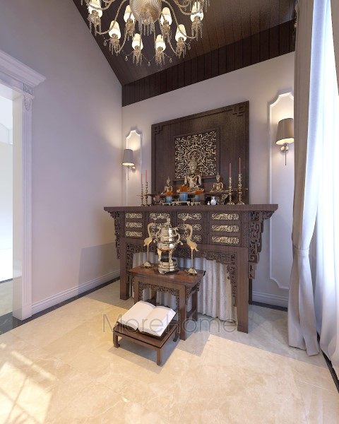 Thiết kế nội thất phòng thờ biệt thự EuroLand